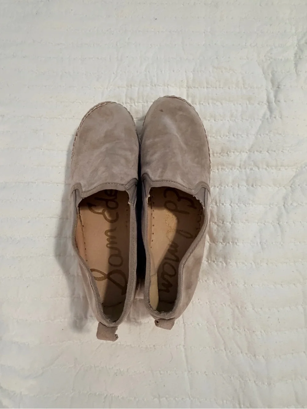 Sam Edelman Taupe Suede Espadrille Platform Slip-On